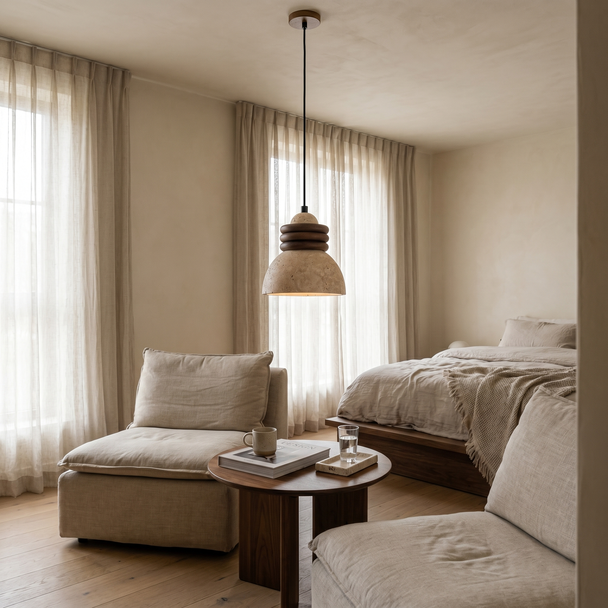 Ciroa Travertine Loop Pendant Light