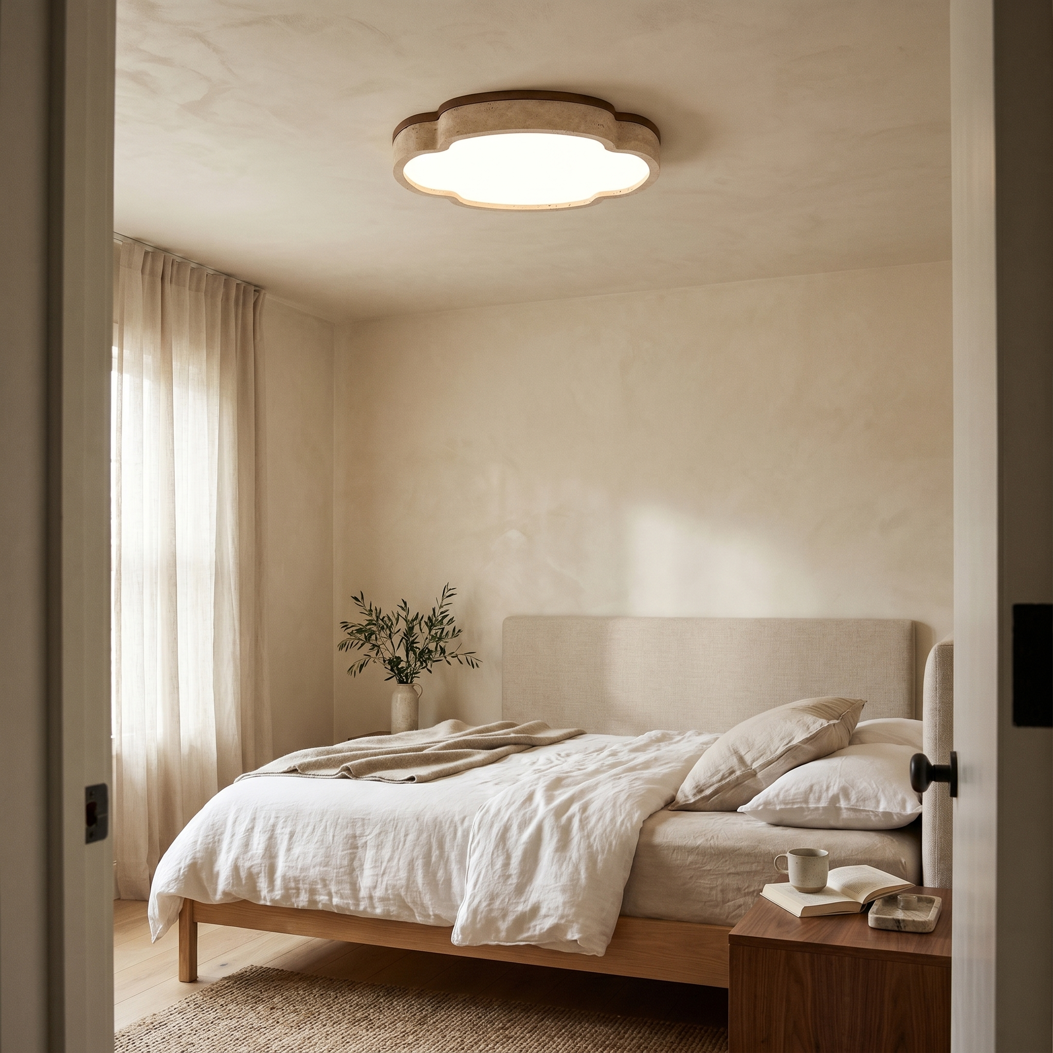 Tsuki Travertine Ceiling Light