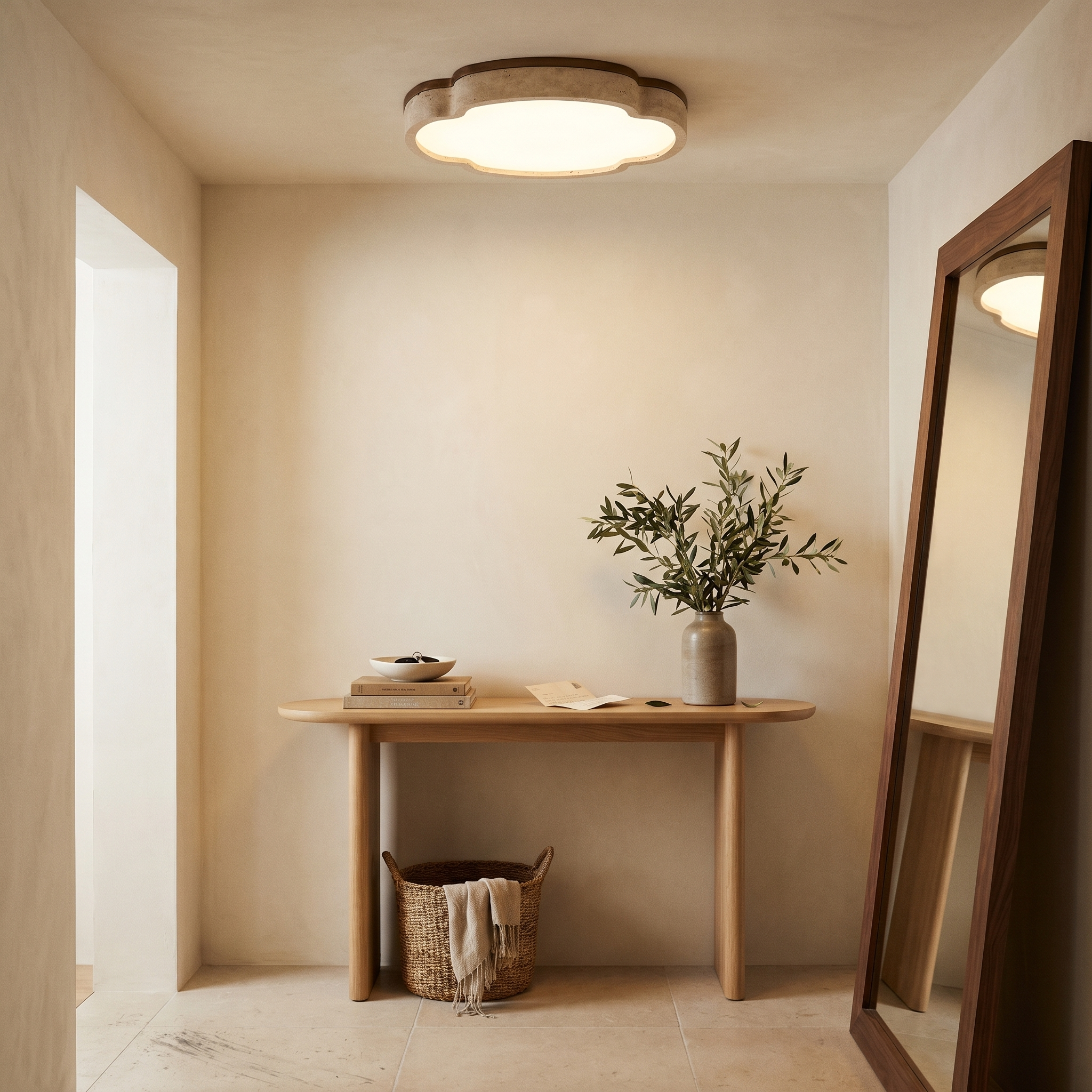 Tsuki Travertine Ceiling Light