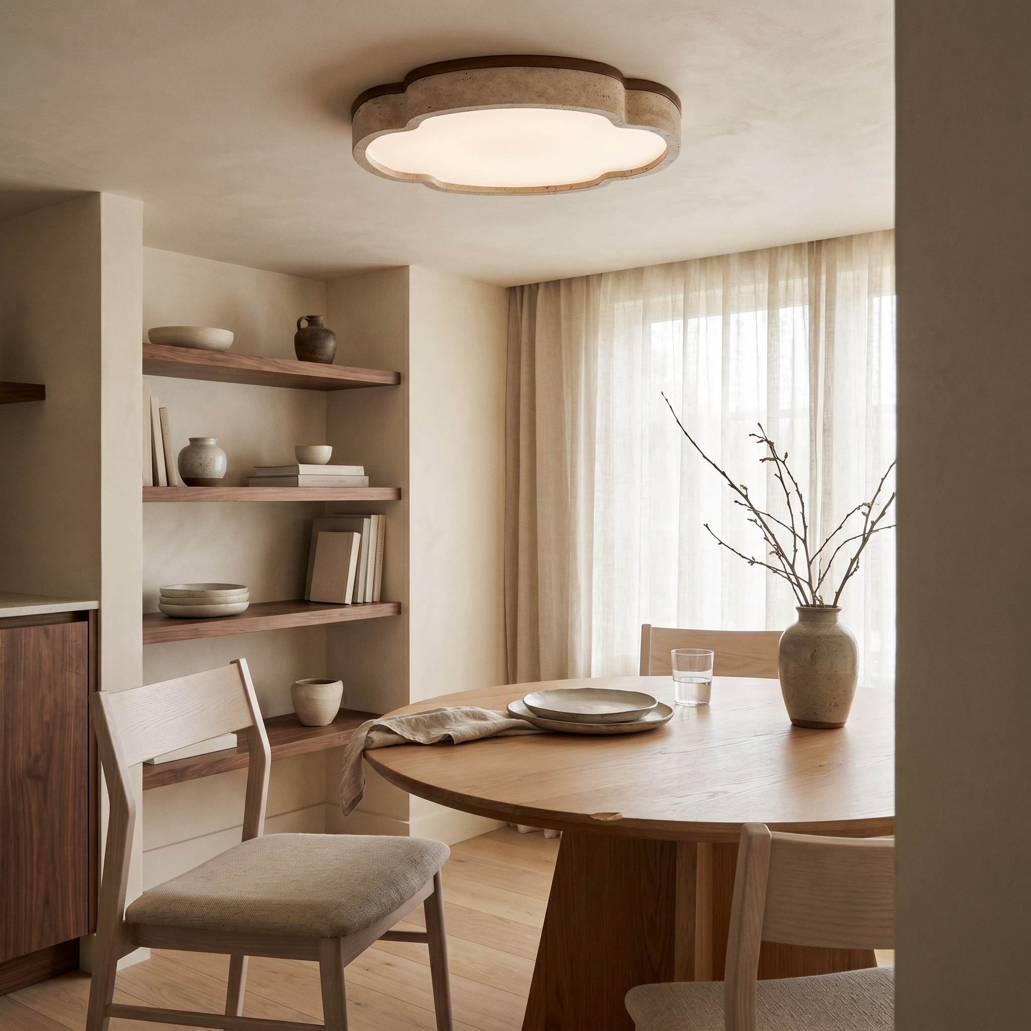 Tsuki Travertine Ceiling Light