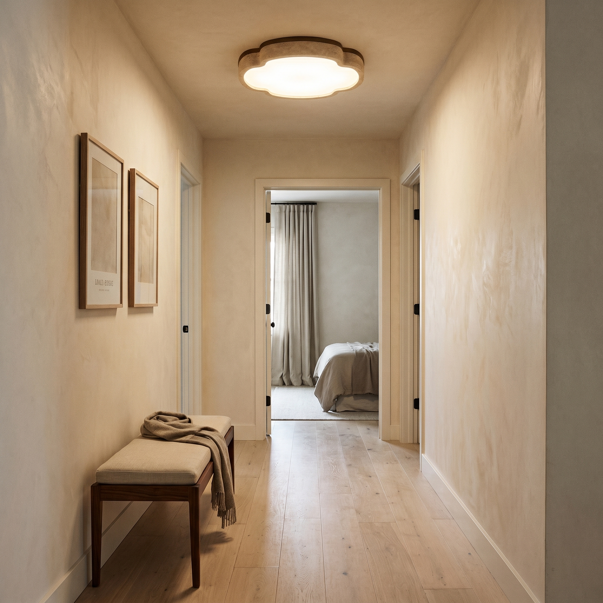 Tsuki Travertine Ceiling Light