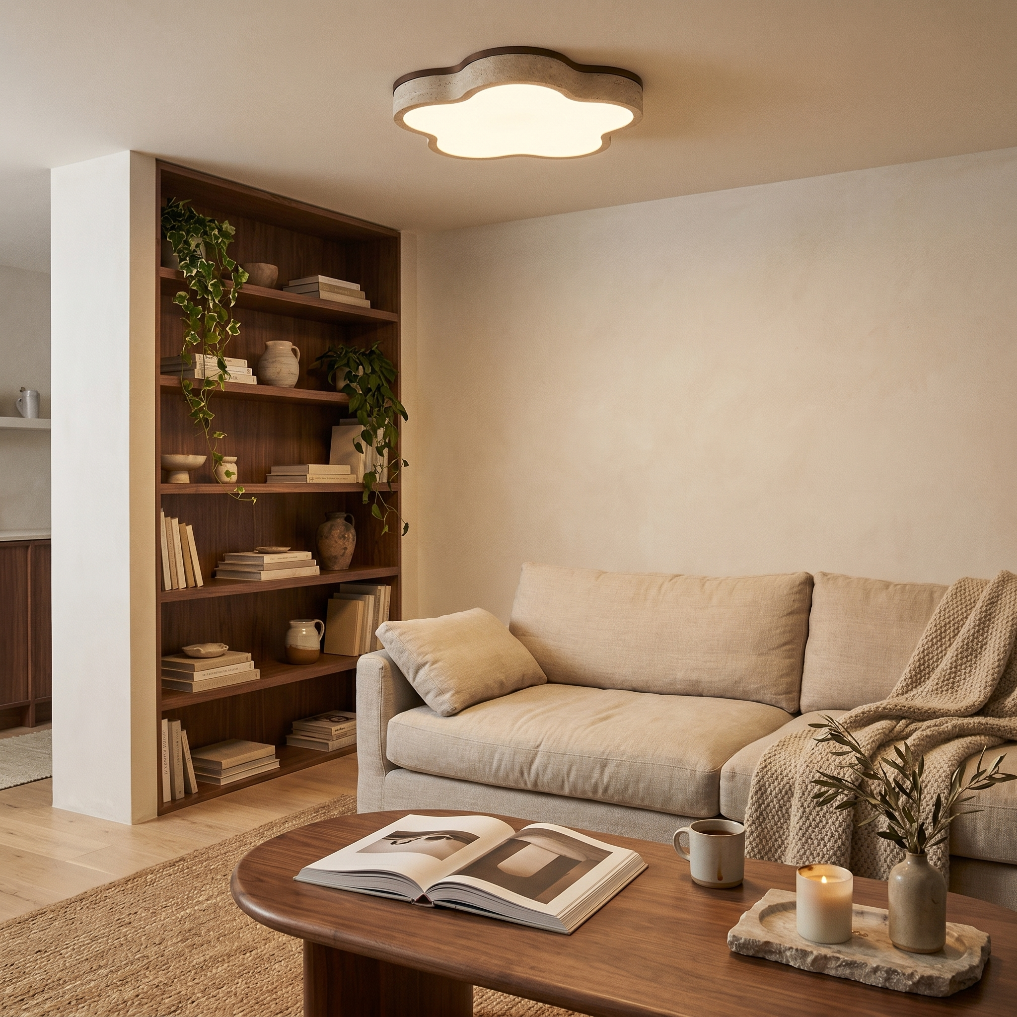 Nuwa Travertine Ceiling Light