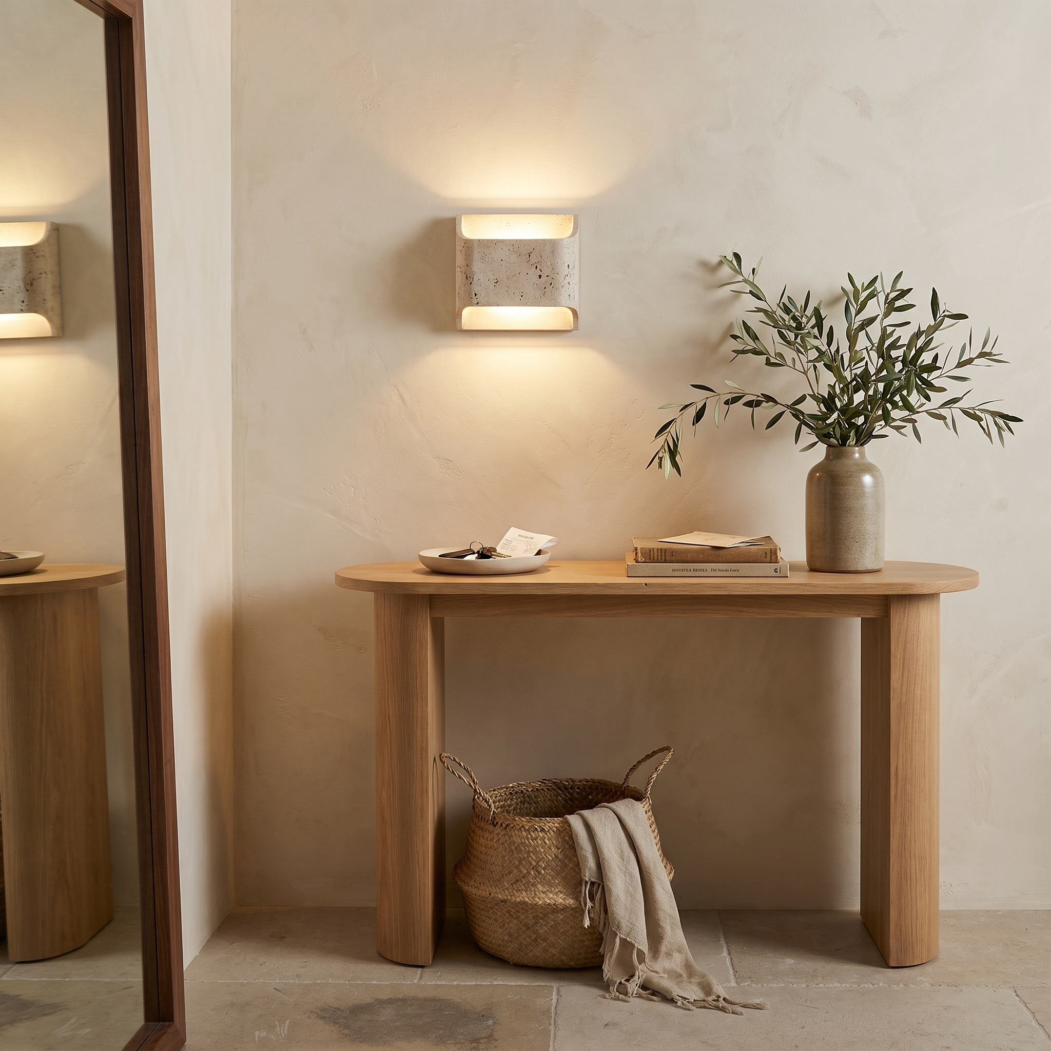 Nami Travertine Block Wall Light