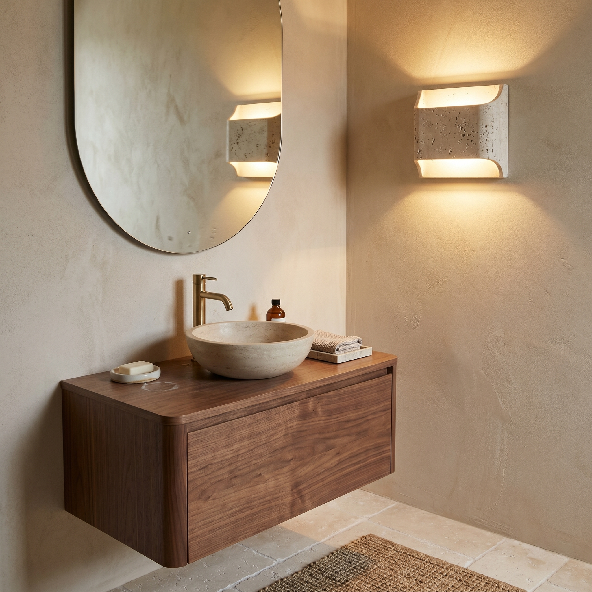 Nami Travertine Block Wall Light