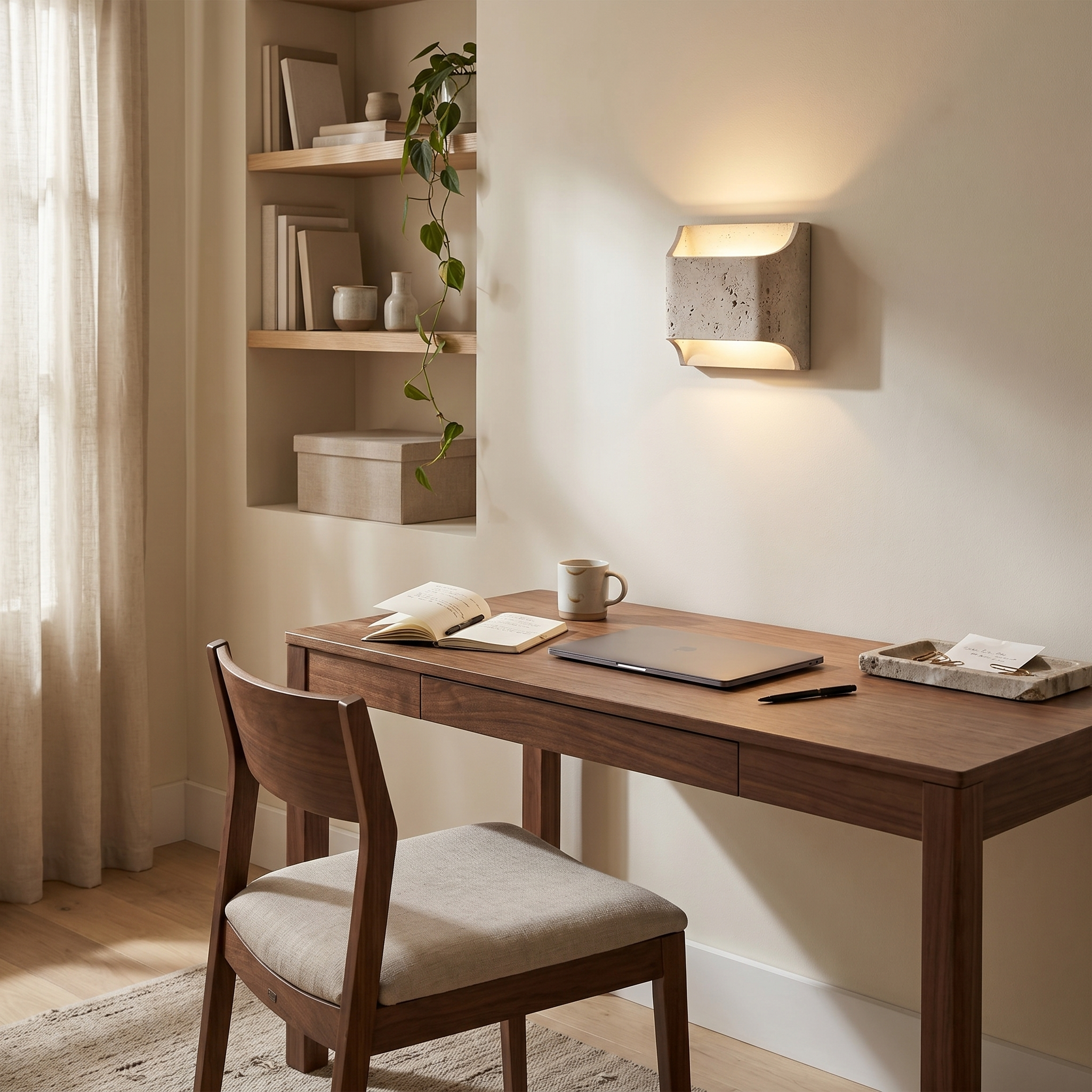 Nami Travertine Block Wall Light