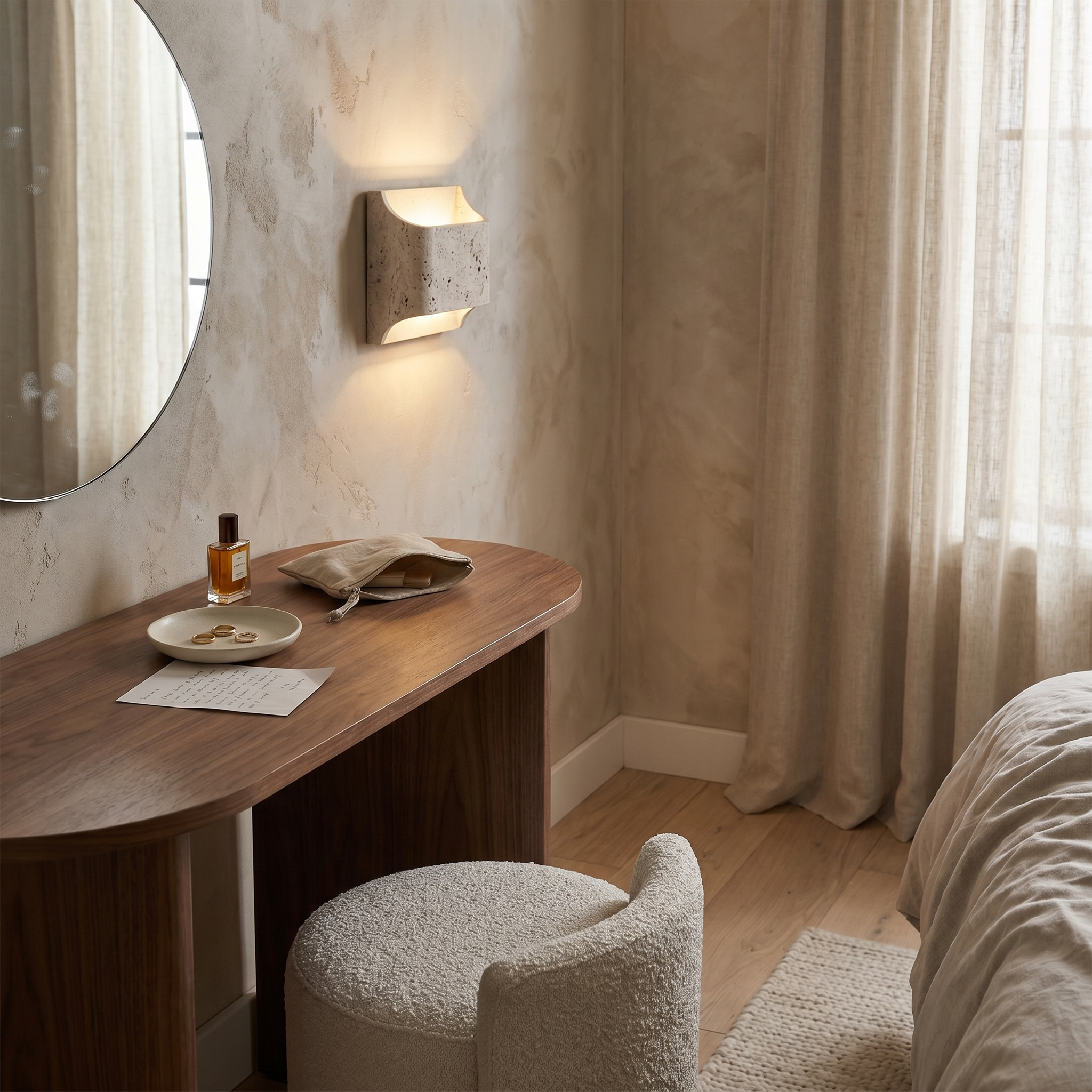 Nami Travertine Block Wall Light