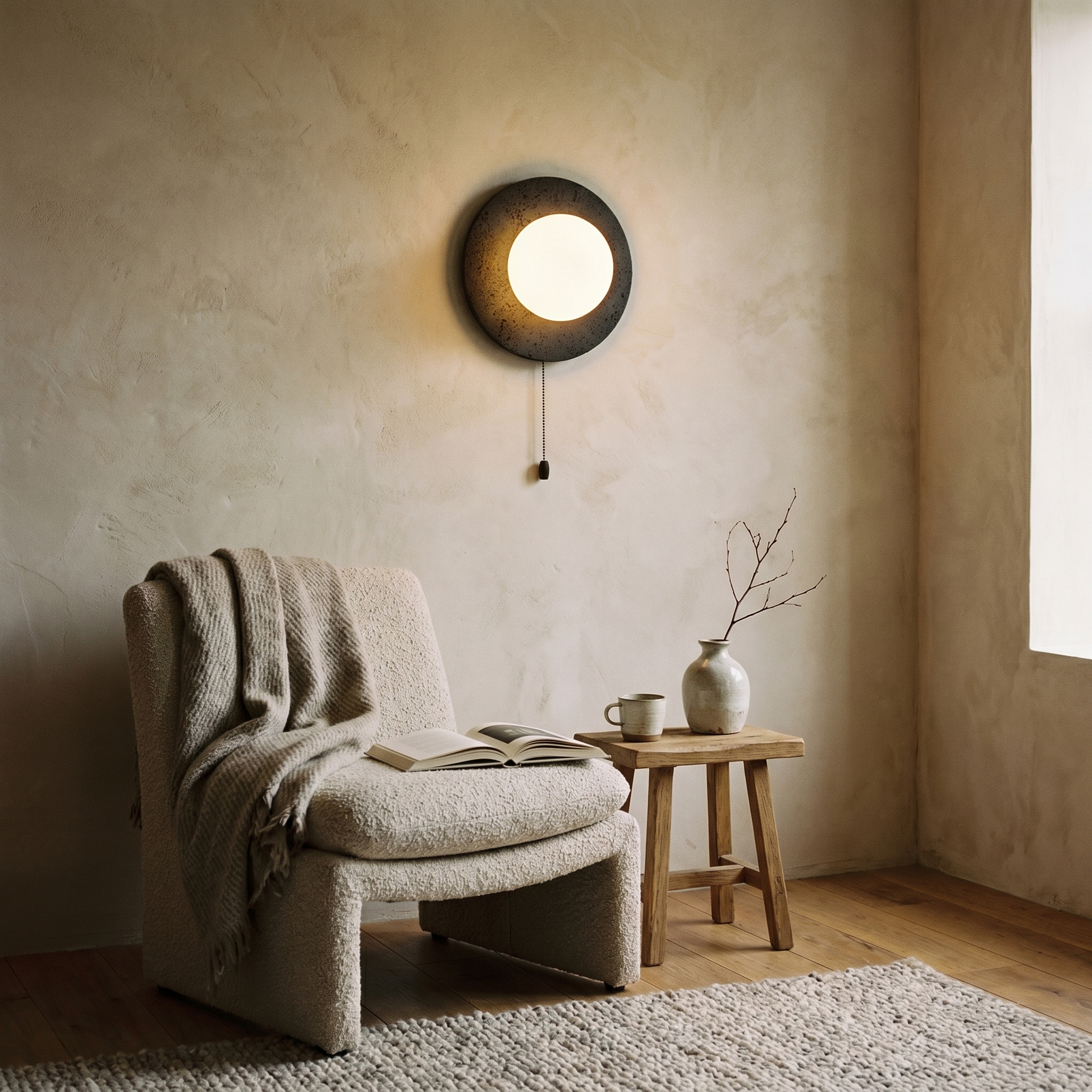 Wabi Stone Backlit Wall Sconce