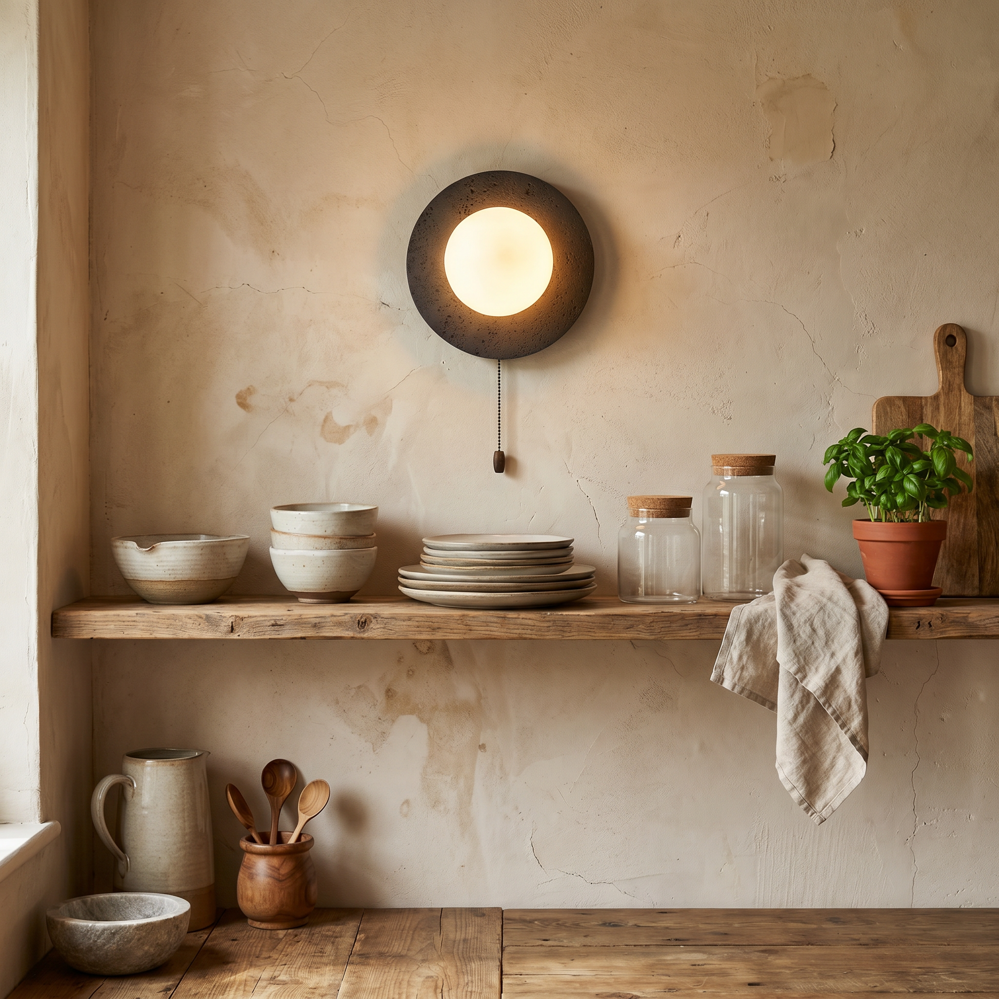Wabi Stone Backlit Wall Sconce