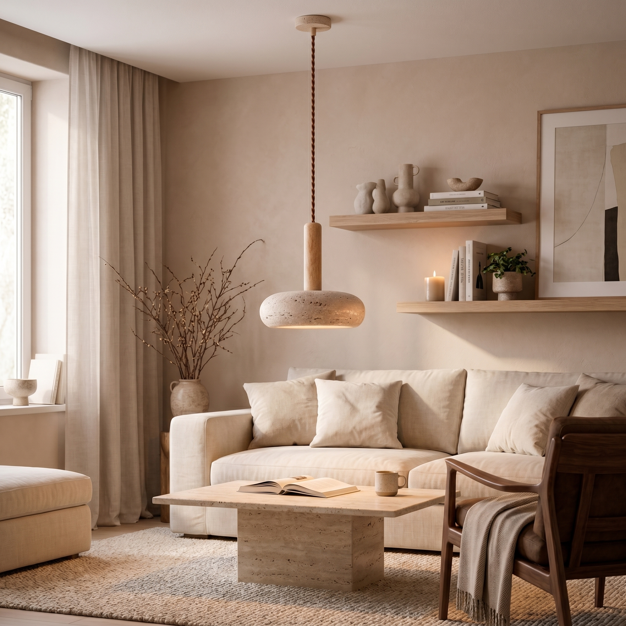 Orva Travertine Pendant Light