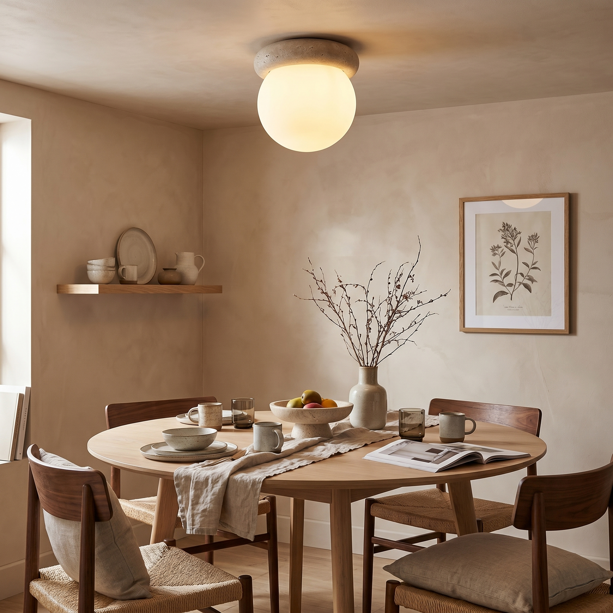 Towa Travertine Ceiling Light