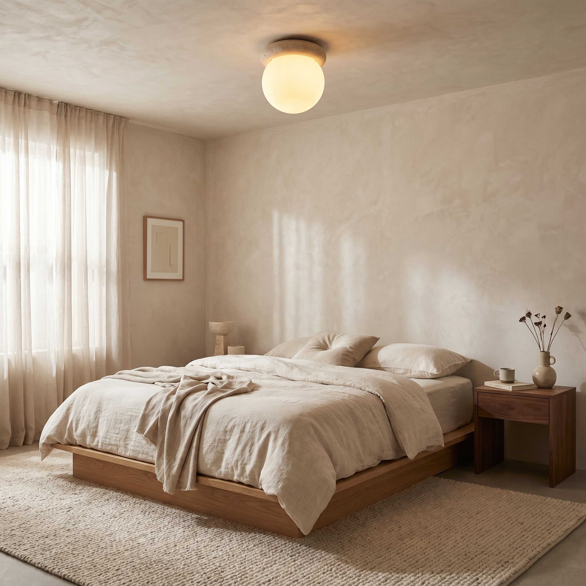 Towa Travertine Ceiling Light
