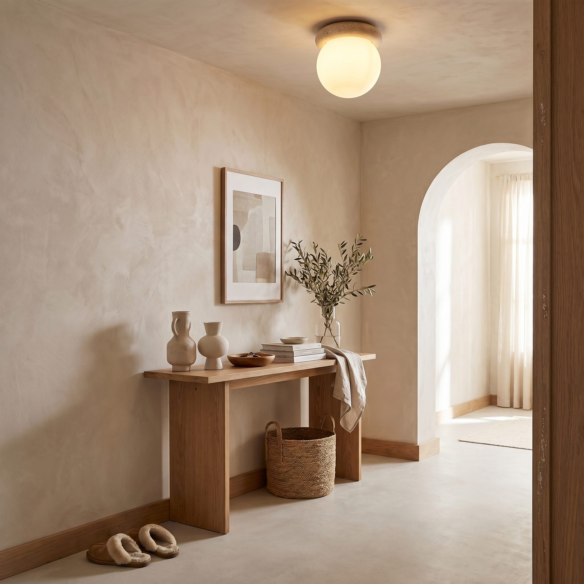 Towa Travertine Ceiling Light