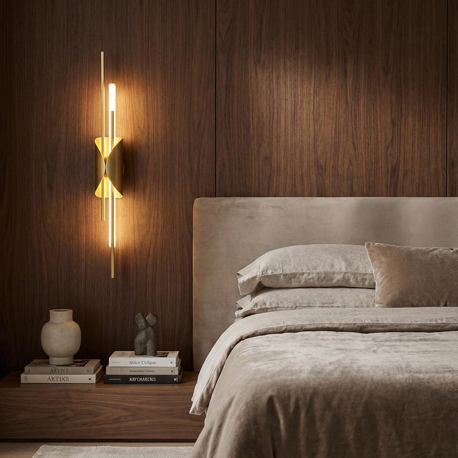 Niva Linear Brass Acrylic lifestyle scene 2