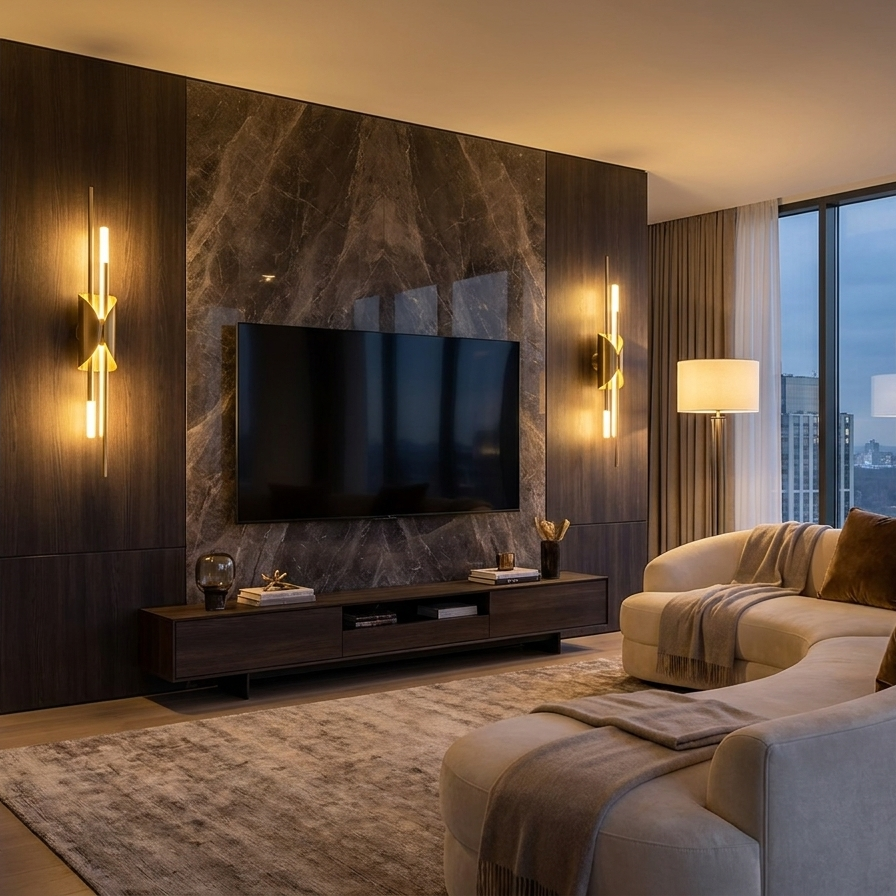 Niva Linear Brass Acrylic lifestyle scene 3