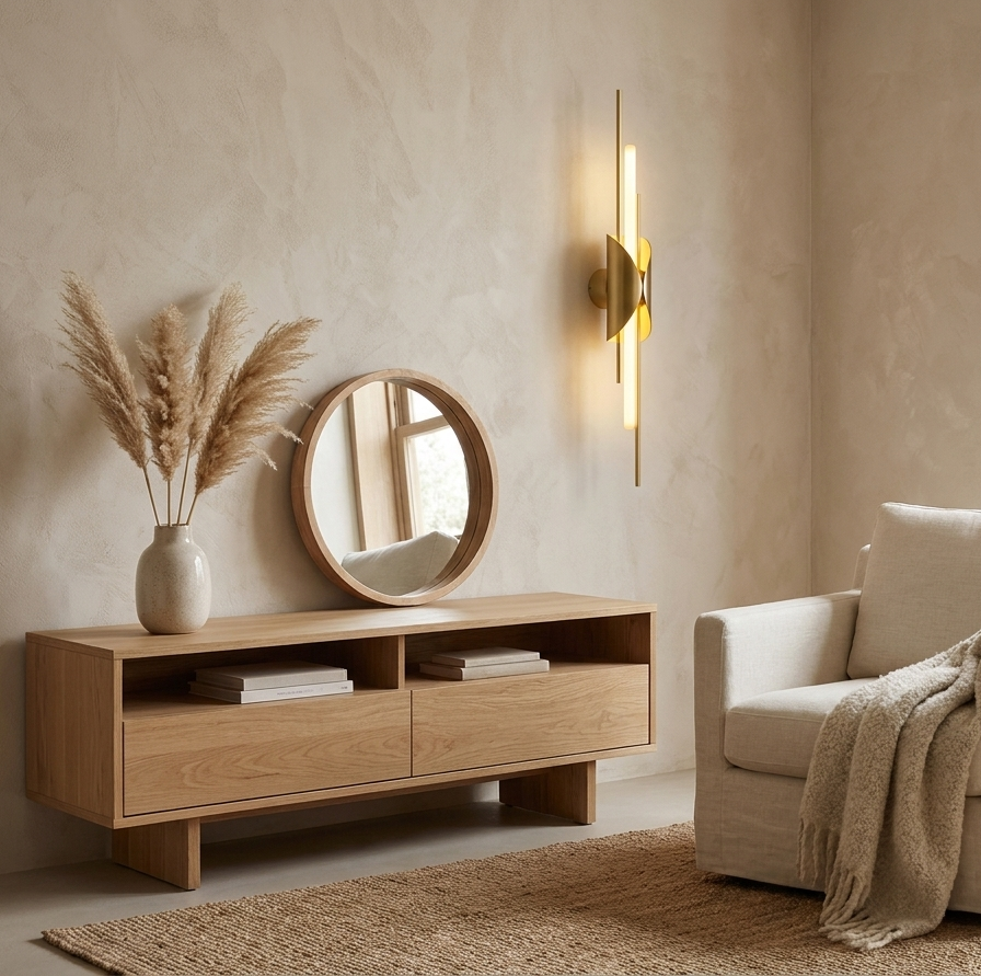 Niva Linear Brass Acrylic lifestyle scene 8
