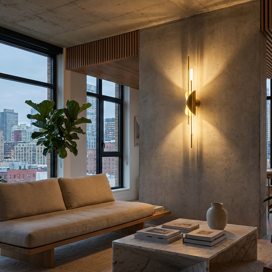 Niva Linear Brass Acrylic lifestyle scene 9