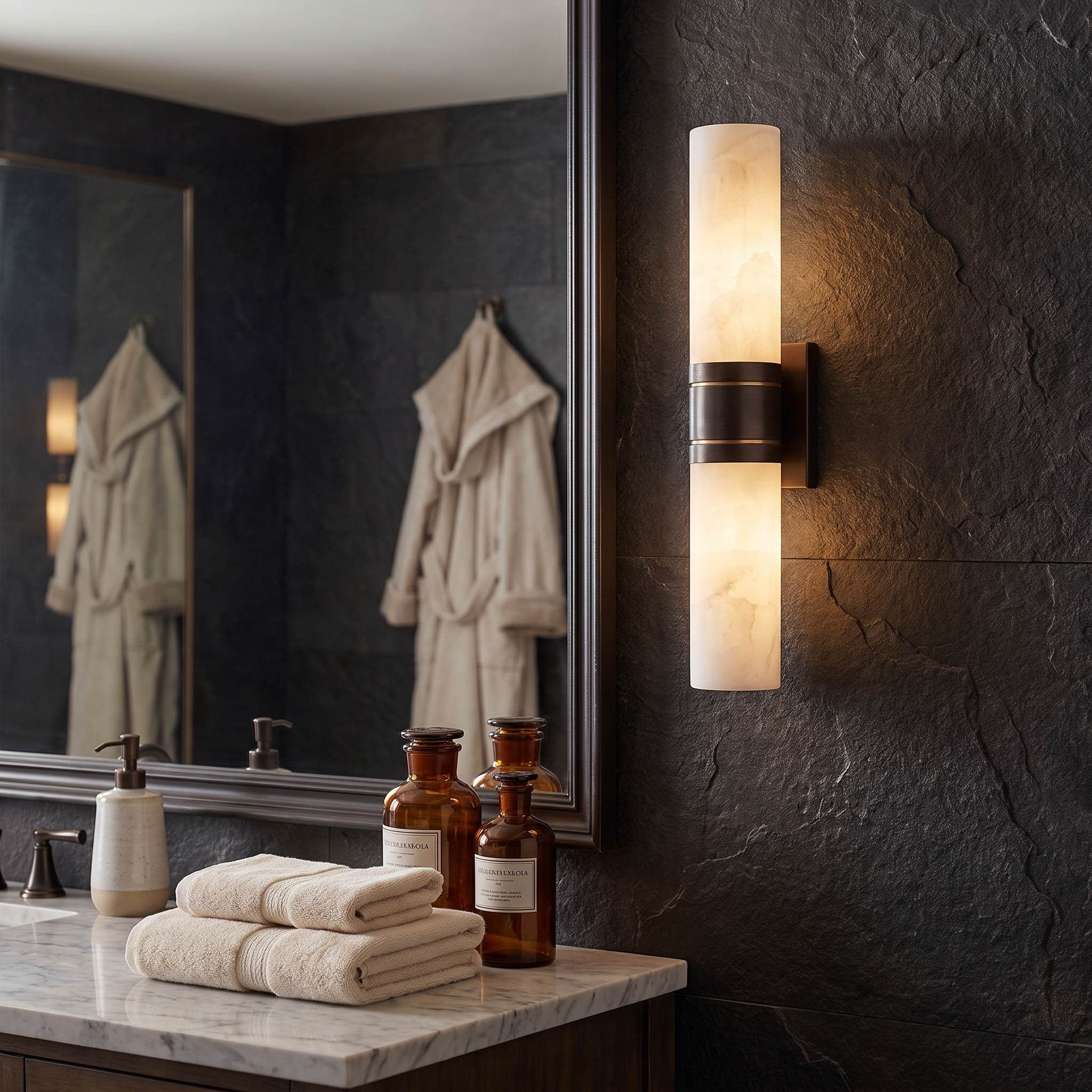 Marble Wall Sconce Black lifestyle