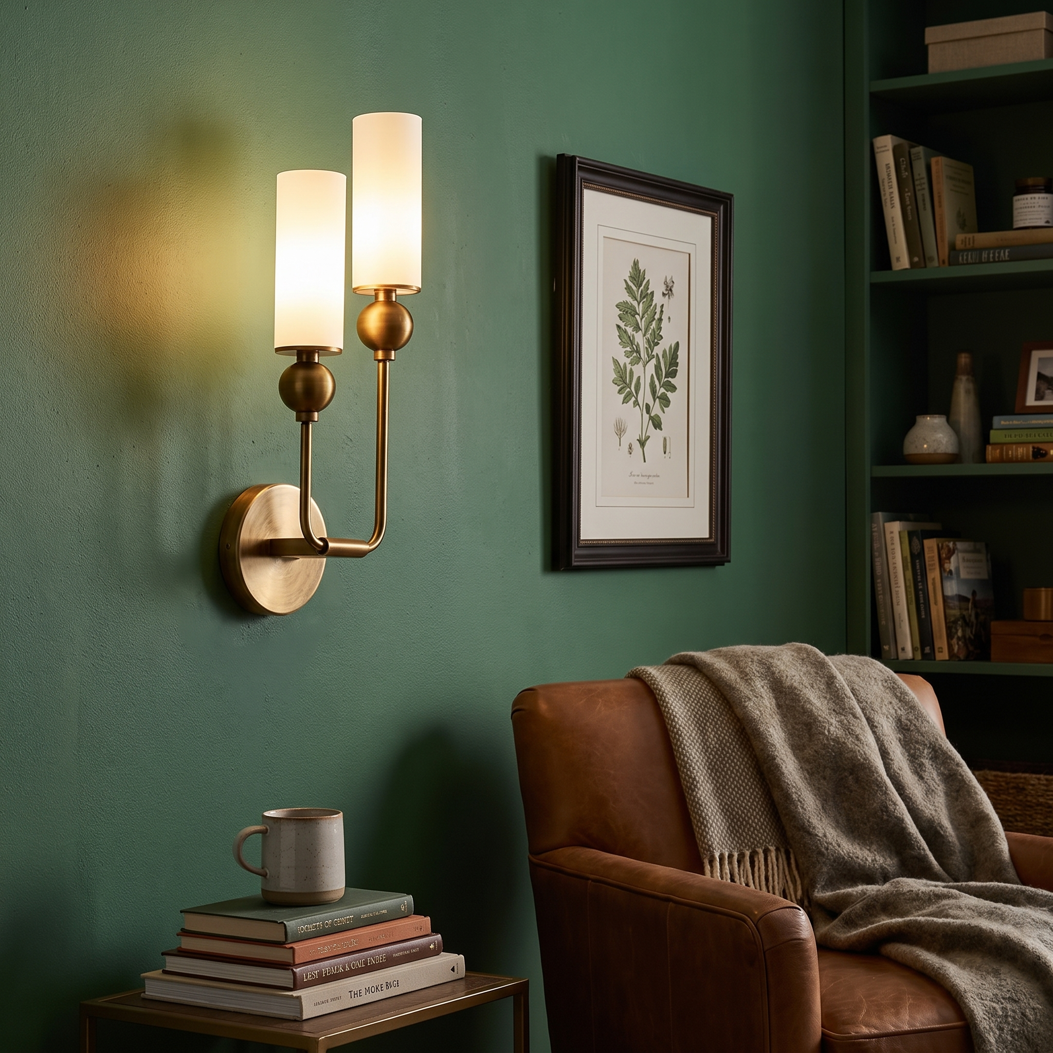 Double-Head Brass Wall Sconce lifestyle
