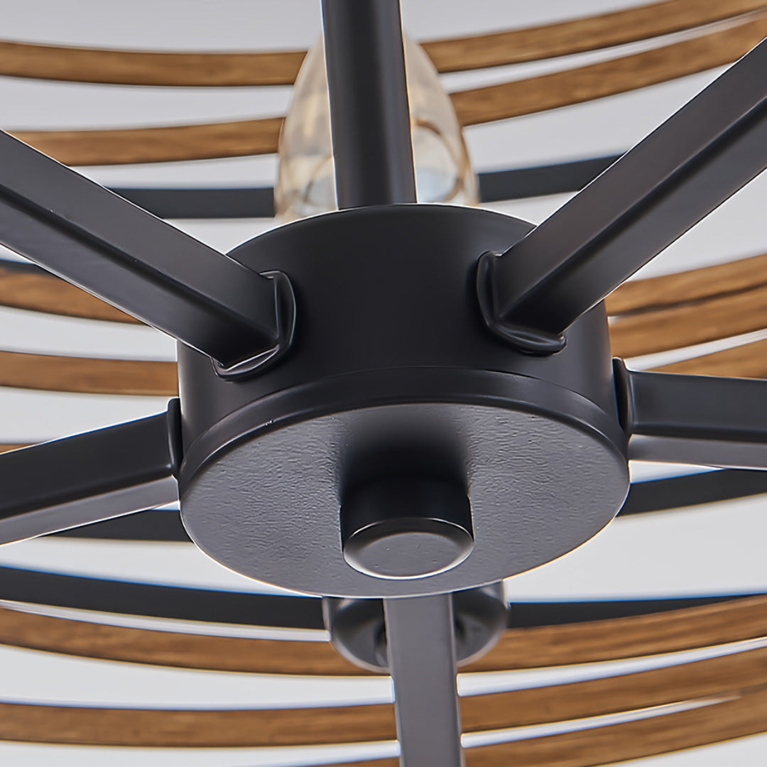 Aureon black drum pendant light in an industrial-style interior