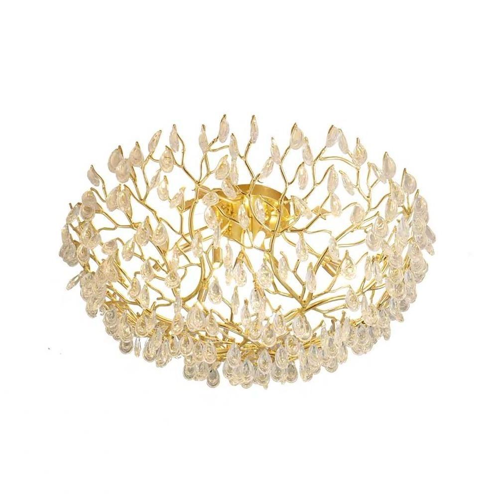 Sputnik chandelier with G9 LED crystal lights, modern living room ceiling light
