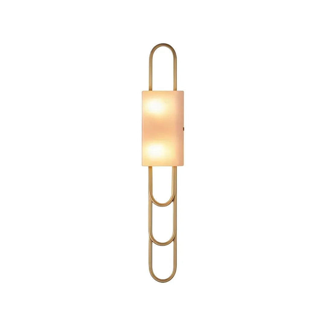 Niva marble wall sconce in gold finish, modern LED up and down wall light