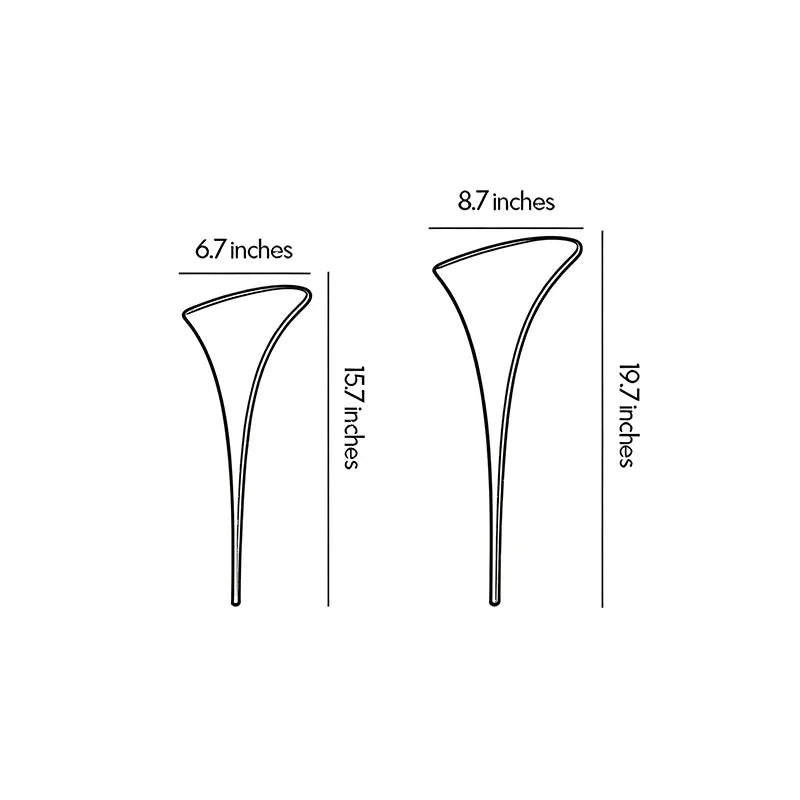 Dimension diagram for the Niva brass wall sconce showing small and large size measurements