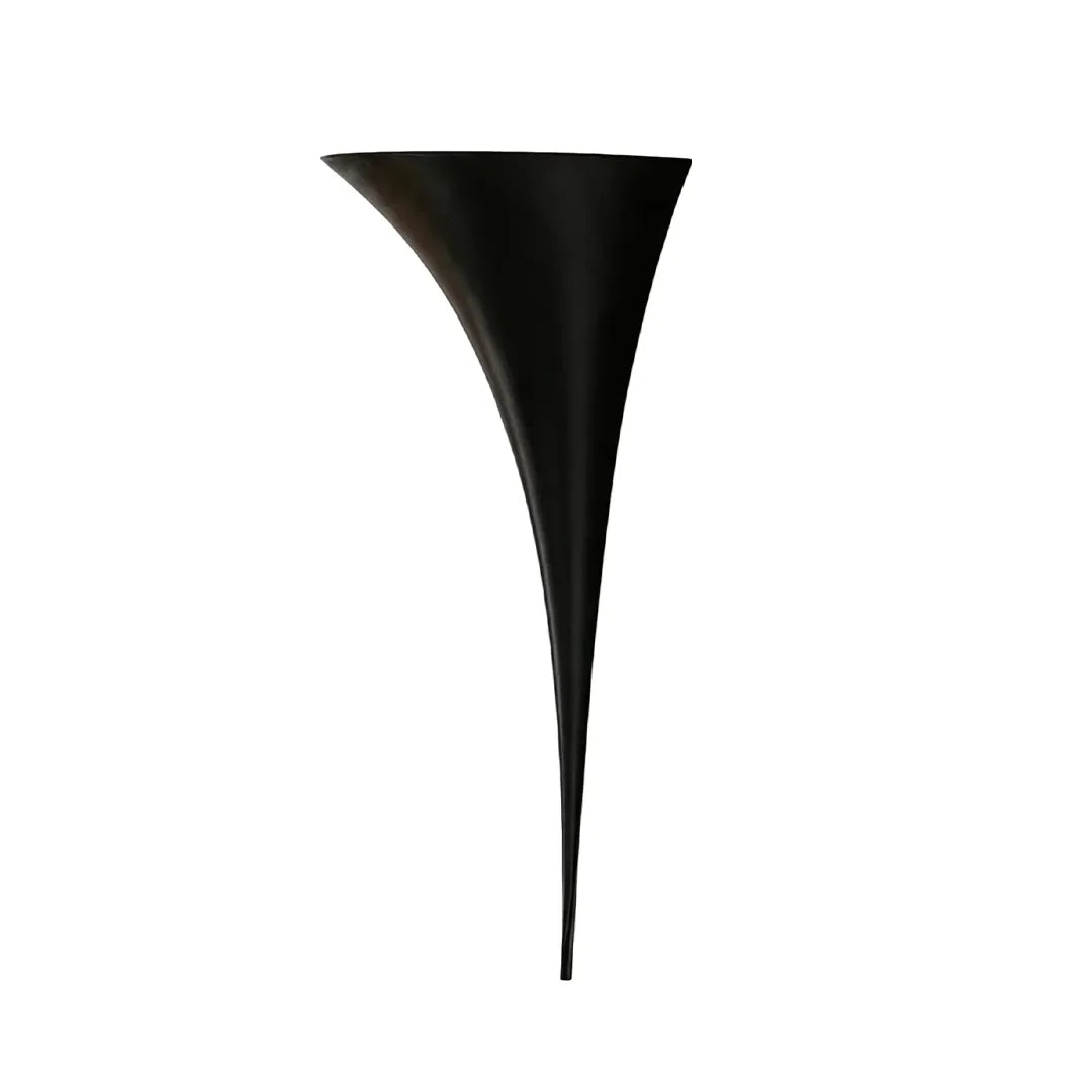 Brass wall sconce in black finish, large size, feature wall placement