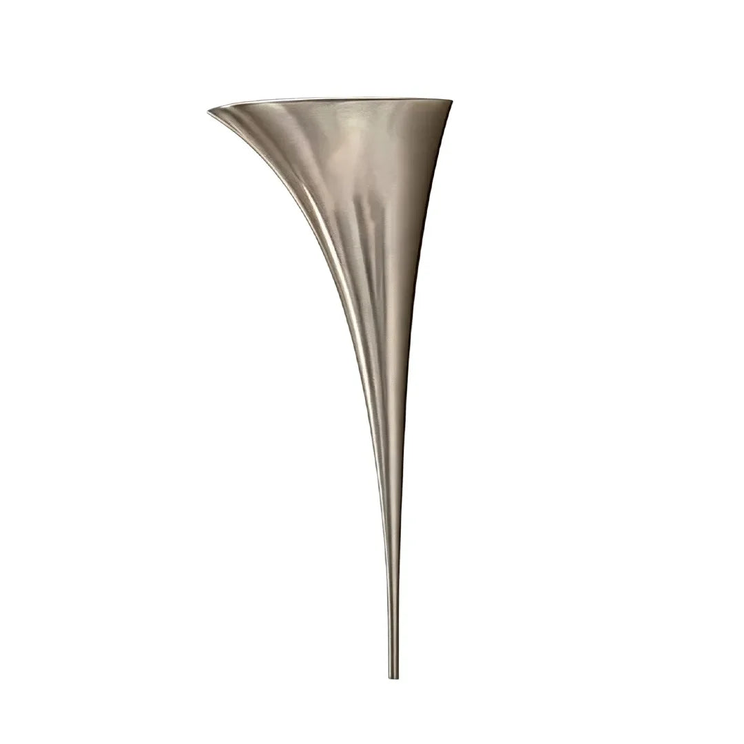 Brass wall sconce in chrome finish, large size, contemporary wall light