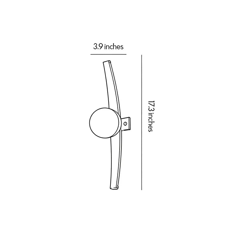 Niva wall sconce dimension diagram showing width, depth and height measurements