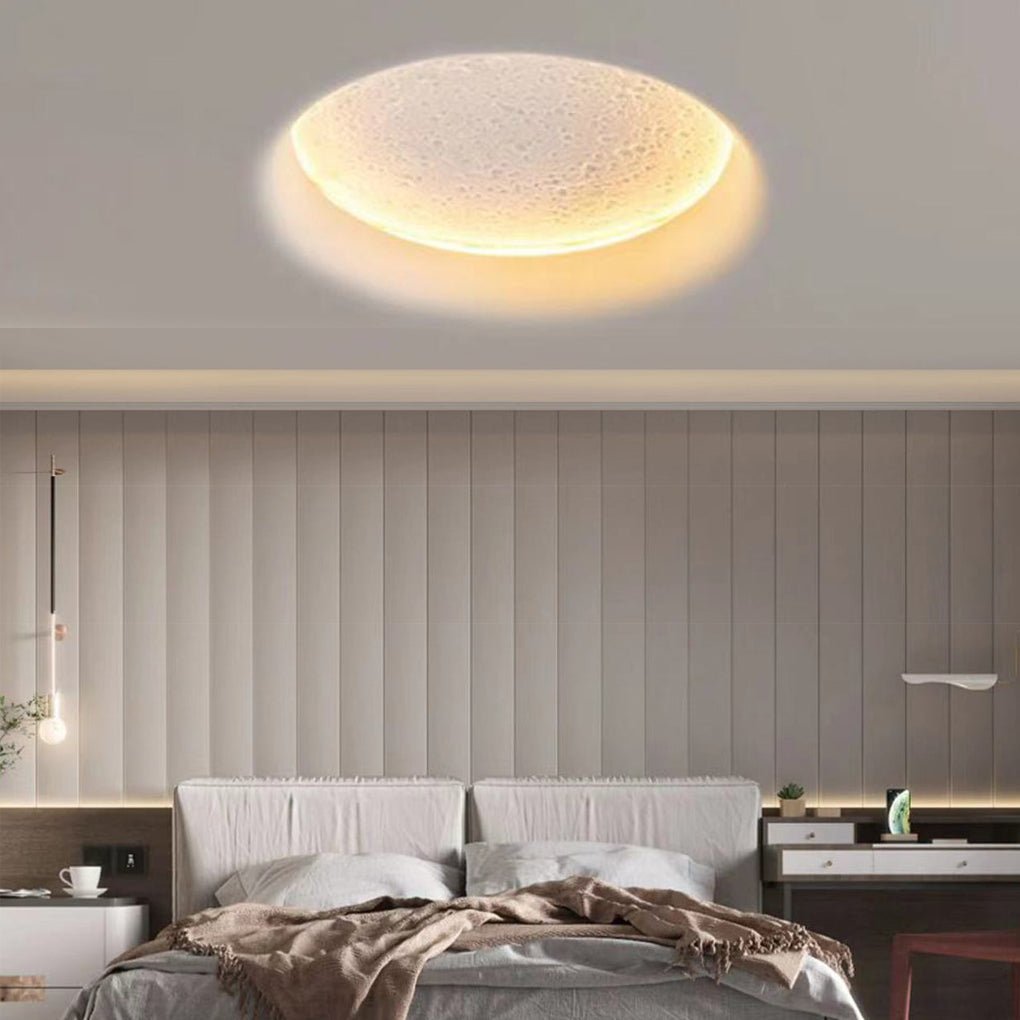 Alure plaster wall sconce with borderless embedded finish in a minimalist bedroom