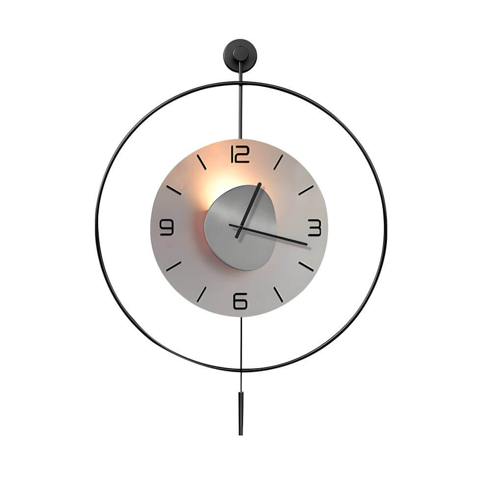 Alure LED wall clock displaying bright backlight effect in a modern interior setting