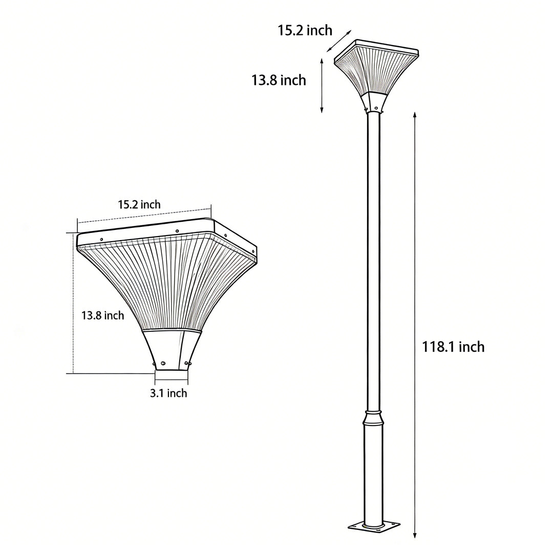 Lorien Striped Square Solar Garden & Street Light