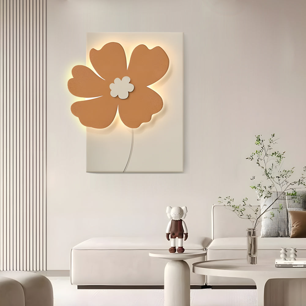 Alure floral relief wall light creating warm ambient light in a modern interior