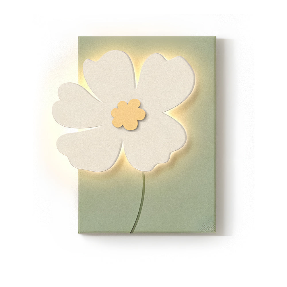 Alure 3D floral relief wall light with ambient glow in a modern interior space