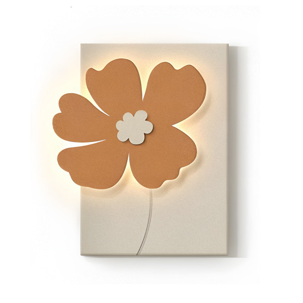 Alure floral relief LED wall light in a soft contemporary room