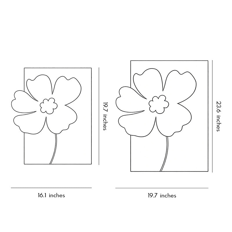 Technical dimension diagram for the Alure floral relief LED wall light