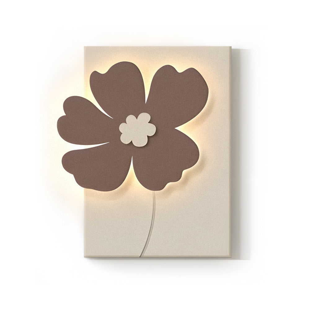 White and brown Alure floral relief wall light against a green background