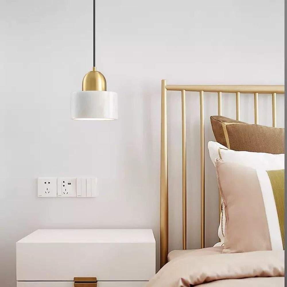 Aureon green marble mini pendant ceiling light, modern interior kitchen placement