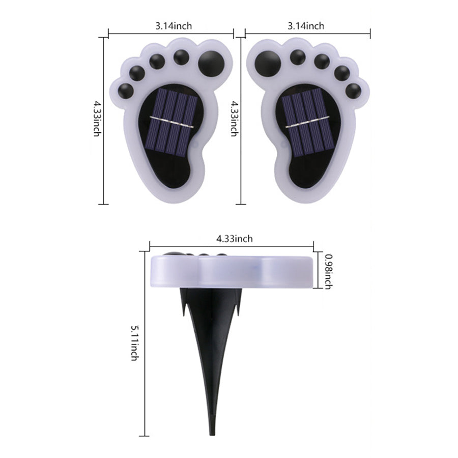 Solvara 2 PCS Solar Footprint Garden Lights, Modern Waterproof Outdoor Landscape Path Lights