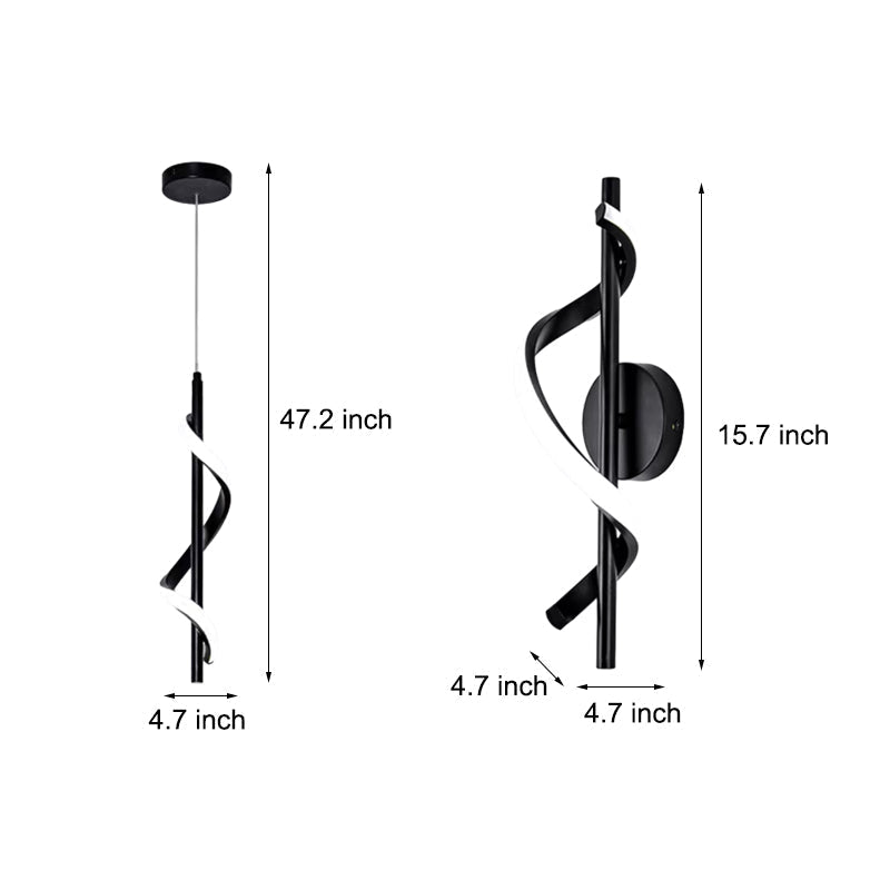 Aureon black LED wall lamp mounted at bedside in a minimalist bedroom