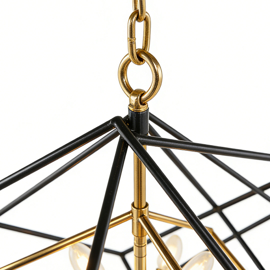 Aureon square pendant light adjustable hanging chain detail