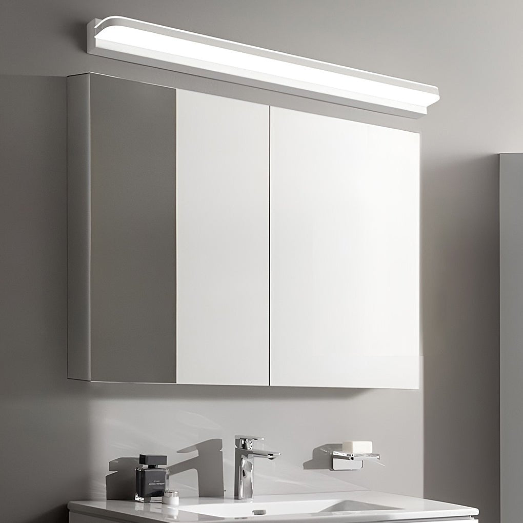 Viora vanity light showing up and down LED illumination on a white bathroom wall