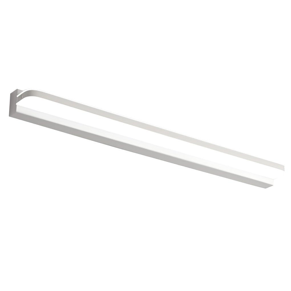 Viora vanity bar light in silver finish with cool white 6000K illumination above a bathroom mirror