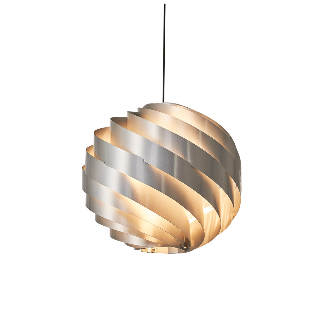 Aureon creative twisted aluminium ceiling light, swirl pendant in a modern room