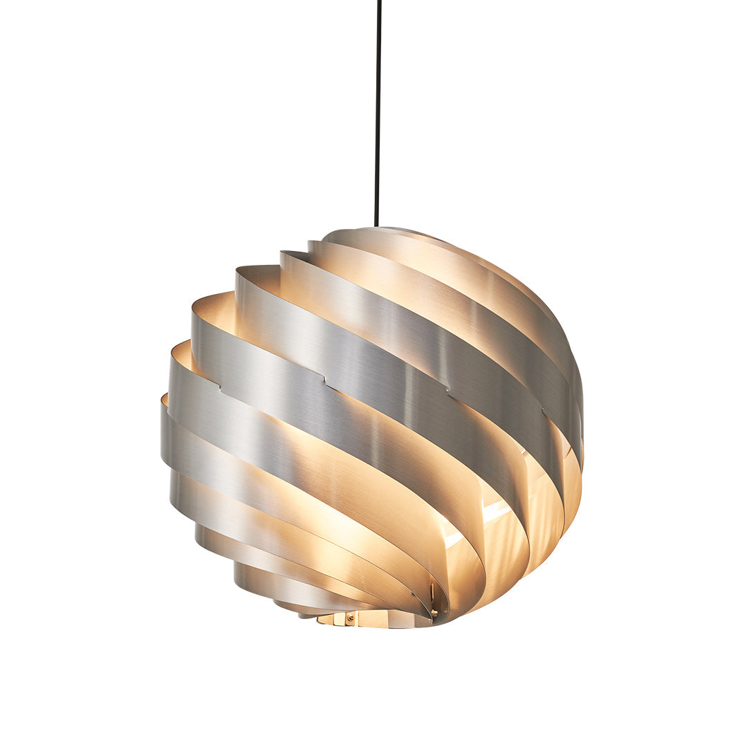 Aureon spiral LED pendant light suitable for a kitchen island or lounge, swirl ceiling light