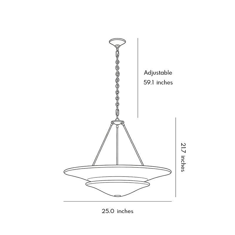 Dimension and size chart for the Auréline white plaster chandelier